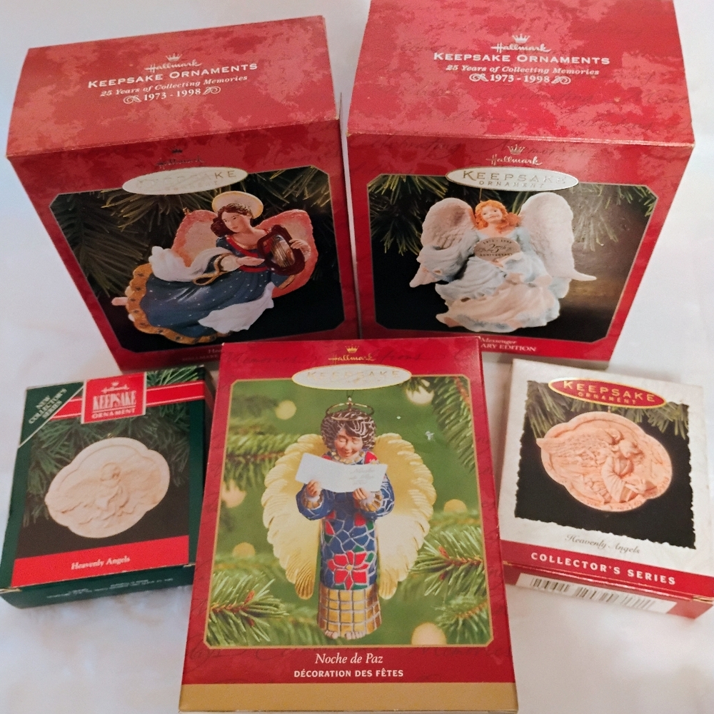 Vtg Hallmark Keepsake Angel Ornament Lot of 5 Heavenly Angels
